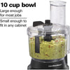 Hamilton Beach - Food Processor with Internal Spatula, 10 Cup Capacity, 450 Watt, Stainless Steel - 119-70730C - Mounts For Less