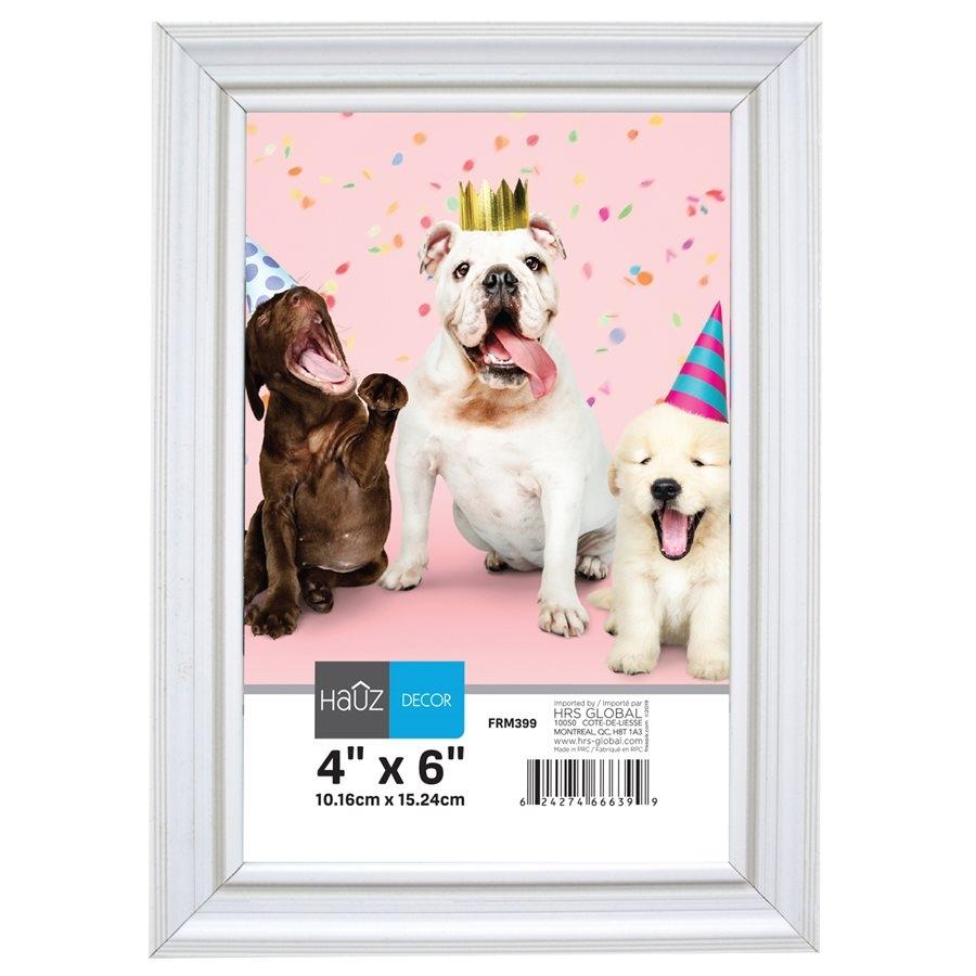 Hauz FRM399 Picture Frame 4X6'', White - 80-FRM399 - Mounts For Less