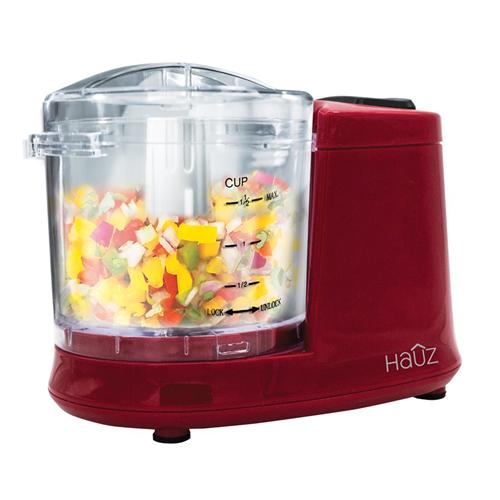 Hauz One Touch Electric Chopper 1.5 Cups 100W Red - 80-0021 - Mounts For Less