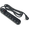 Hyper Tough - 6 Outlet Surge Protector, 900 Joules, 6 Foot Cable, Black - 98-PB03-P6 - Mounts For Less