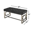 IFDC - Bench with Padded Seat and Chrome Leg, 39''x19''x19 '', Black Velor - 53-IF-6611 - Mounts For Less