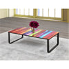 IFDC - Coffee Table with Glass Top and Metal Base, 22''x41''x13 '', Multicolor - 53-IF-2676 - Mounts For Less
