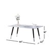 IFDC - Coffee Table with Glass Top and Metal Base, 44''x22''x18 '', White Marble Pattern - 53-IF-2580 - Mounts For Less