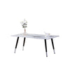 IFDC - Coffee Table with Glass Top and Metal Base, 44''x22''x18 '', White Marble Pattern - 53-IF-2580 - Mounts For Less
