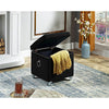 IFDC - Cubic Ottoman / Footstool with Storage with Chrome Legs, 16 '' x 16 '' x 19 '' Black Velor - 53-IF-6296 - Mounts For Less