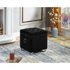 IFDC - Cubic Ottoman / Footstool with Storage with Chrome Legs, 16 '' x 16 '' x 19 '' Black Velor - 53-IF-6296 - Mounts For Less