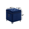 IFDC - Cubic Ottoman / Footstool with Storage with Chrome Legs, 16" x 16" x 19" Blue Velor - 53-IF-6297 - Mounts For Less
