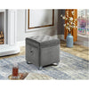 IFDC - Cubic Ottoman / Footstool with Storage with Chrome Legs, 16 '' x 16 '' x 19 '' Gray Velor - 53-IF-6295 - Mounts For Less