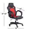 IFDC - Office Chair on Wheels, Variable Height from 41 '' to 45 '', Black and Red - 53-C-7411 - Mounts For Less