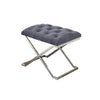 IFDC - Ottoman with Stainless Steel Leg and Padded Seat, 23''x17''x21 '', Gray Velvet - 53-IF-6290 - Mounts For Less