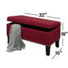 IFDC - Padded Bench with Storage, 32" x 16" x 18", Red Fabric - 53-IF-6242 - Mounts For Less