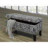 IFDC - Padded Bench with Storage, 32" x16" x18", Gray Writing Pattern Fabrics - 53-IF-6244 - Mounts For Less