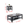 IFDC - Set of 1 Coffee Table and 2 Side Table with Wooden Top and Black Metal Base - 53-IF-3219 - Mounts For Less
