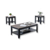 IFDC - Set of 1 Coffee Table and 2 Side Table with Wooden Top and Black Metal Base - 53-IF-3219 - Mounts For Less