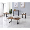 IFDC - Set of 1 Coffee Table and 2 Side Tables, Metal Legs, Brown Wood Pattern - 53-IF-2690 - Mounts For Less