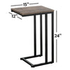 IFDC - Side Table with Metal Leg, 15 '' x 12 '' x 24 '', Wood Pattern - 53-IF-082 - Mounts For Less