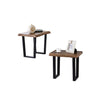 IFDC - Side Table with Metal Leg, 22" x 20" x 21", Brown Wood Effect - 53-IF-2690-ET - Mounts For Less