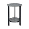 ITY International - 2 Tier Round Side Table, 15.75" x 23.6", Cement Gray - 64-20242RO - Mounts For Less