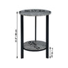 ITY International - 2 Tier Round Side Table, 15.75" x 31.5", Cement Gray - 64-20243RO - Mounts For Less