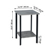 ITY International - 2 Tier Square Side Table, 15.75" x 15.75" x 23.6", Cement Gray - 64-20242SQ - Mounts For Less