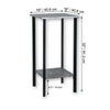 ITY International - 2 Tier Square Side Table, 16"x16"x32", Cement Gray - 64-20243SQ - Mounts For Less