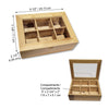 ITY International - 6 Compartment Storage Box for Tea, Jewellery, Crafts, Etc, Made of Bamboo - 64-WY-31 - Mounts For Less