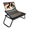 ITY International - Adjustable Folding Bed Tray, Wood Pattern Black - 64-20198BK - Mounts For Less