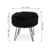 ITY International - Fluffy Pouf with Metal Base, 14.5'' x 15.7'', Black - - Mounts For Less