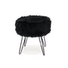 ITY International - Fluffy Pouf with Metal Base, 14.5'' x 15.7'', Black - 64-60201BK - Mounts For Less