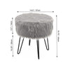 ITY International - Fluffy Pouf with Metal Base, 14.5'' x 15.7'', Grey - 64-60201G - Mounts For Less