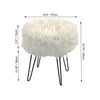 ITY International - Fluffy Pouf with Metal Base, 14.5'' x 15.7'', White - 64-60201WH - Mounts For Less