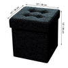 ITY International - Foldable Fabric Ottoman/Footrest with Storage, 15" x 15" x 15", Black - 64-60058 - Mounts For Less