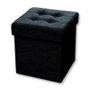 ITY International - Foldable Fabric Ottoman/Footrest with Storage, 15" x 15" x 15", Black - 64-60058 - Mounts For Less