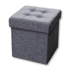 ITY International - Foldable Fabric Ottoman/Footrest with Storage, 15" x 15" x 15", Gray - 64-60055 - Mounts For Less