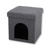 ITY International - Foldable Ottoman/Footrest with Pet Hideout, 15"x15"x15", Gray - 64-60208G - Mounts For Less