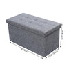ITY International - Large Fabric Foldable Ottoman/Footrest with Storage, 30" x 14.75" x 15.75", Gray - - Mounts For Less