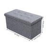ITY International - Large Fabric Foldable Ottoman/Footrest with Storage, 30" x 14.75" x 15.75", Gray - 64-60055L - Mounts For Less