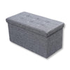 ITY International - Large Fabric Foldable Ottoman/Footrest with Storage, 30" x 14.75" x 15.75", Gray - - Mounts For Less