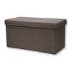 ITY International - Large Plush Fabric Foldable Ottoman/Footrest with Storage, 30" x 15" x 15", Camel - 64-60062CA - Mounts For Less