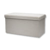 ITY International - Large Plush Fabric Foldable Ottoman/Footrest with Storage, 30" x 15" x 15", White - 64-60062WH - Mounts For Less