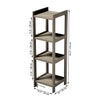 ITY International - MDF Shelving Unit with 4 Shelves, 13.4"x13"x43.3", Taupe Grey - 64-003DG - Mounts For Less