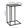 ITY International - MDF Side Table with Metal Base, 15.75"x11.8"x26", Taupe Gray - 64-20246 - Mounts For Less