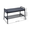 ITY International - Metal Bench with Shoe Storage, 30.7"x17.3"x19.3", Black - 64-20235 - Mounts For Less