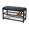 ITY International - Metal Bench with Shoe Storage, Made of Metal, 31.5"x17.7"x11.8", Black - 64-20220BK - Mounts For Less