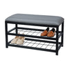 ITY International - Metal Bench with Shoe Storage, Made of Metal, 31.5"x17.7"x11.8", Grey - 64-20220G - Mounts For Less