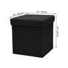 ITY International - Plush Fabric Foldable Ottoman/Footrest with Storage, 15" x 15" x 15", Black - 64-60061BK - Mounts For Less