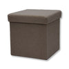 ITY International - Plush Fabric Foldable Ottoman/Footrest with Storage, 15" x 15" x 15", Camel - 64-60061CA - Mounts For Less