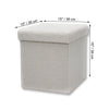 ITY International - Plush Fabric Foldable Ottoman/Footrest with Storage, 15" x 15" x 15", White - 64-60061WH - Mounts For Less