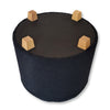 ITY International - Round Ottoman/ Footstool with Storage, Plush Fabric, 18" x 16", Black - 64-60060BK - Mounts For Less
