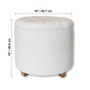 ITY International - Round Ottoman/ Footstool with Storage, Plush Fabric, 18" x 16", White - 64-60060WH - Mounts For Less
